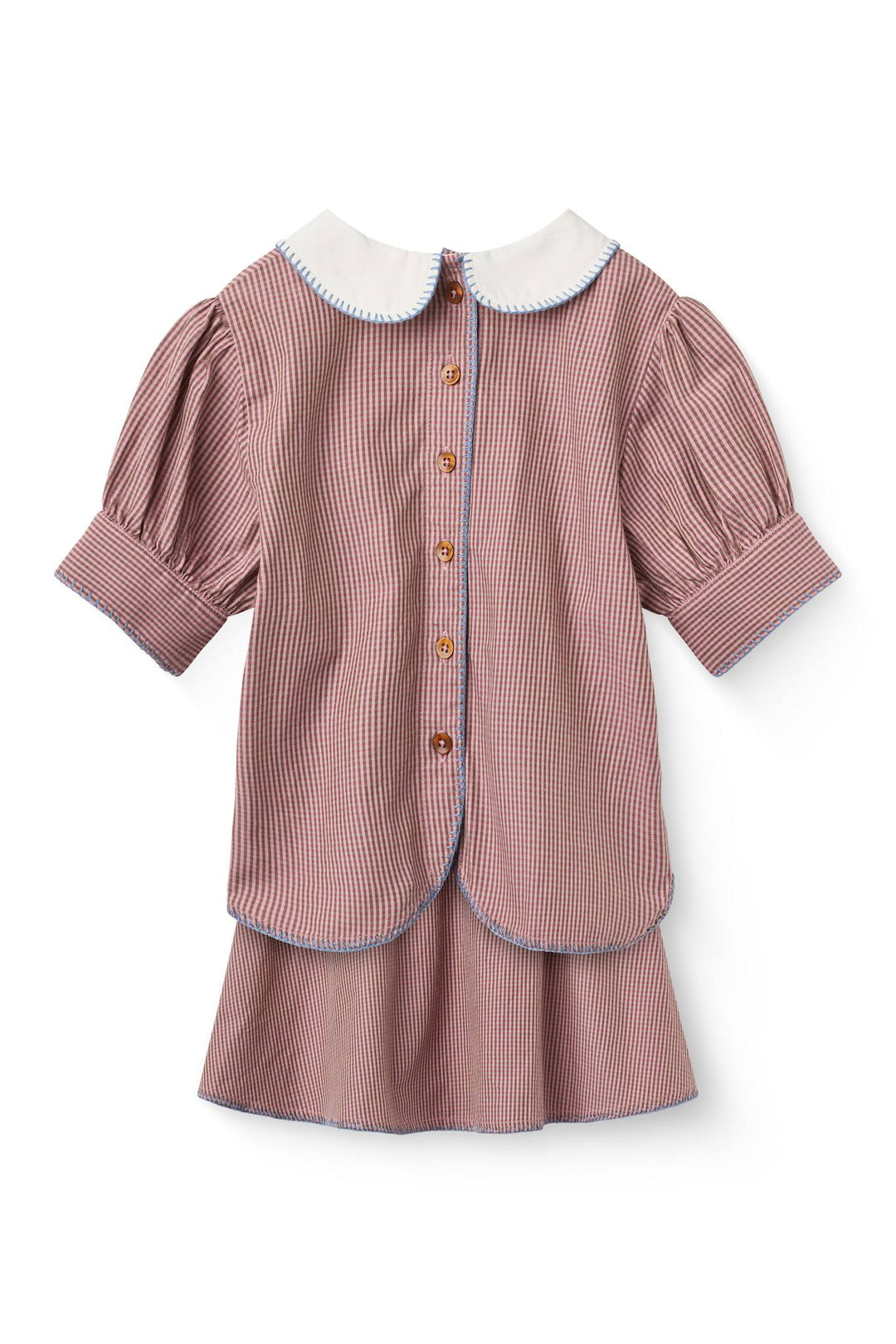 Ternet Sæt m. Bluse & Nederdel - Winter Rose Check Comb.