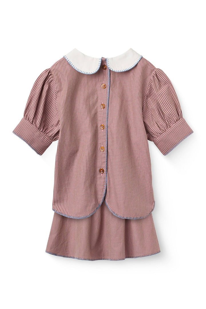 Ternet Sæt m. Bluse & Nederdel - Winter Rose Check Comb.
