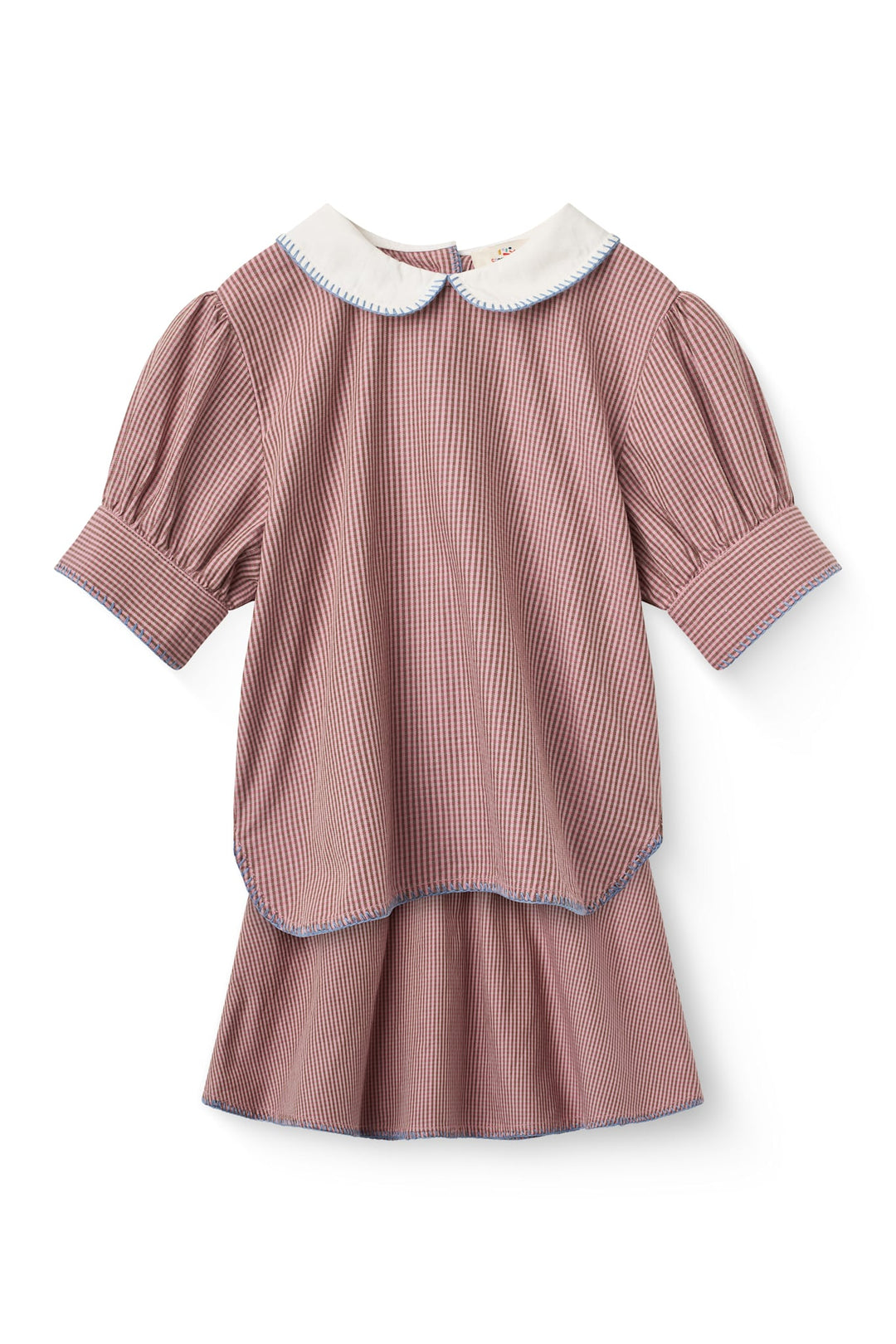 Ternet Sæt m. Bluse & Nederdel - Winter Rose Check Comb.
