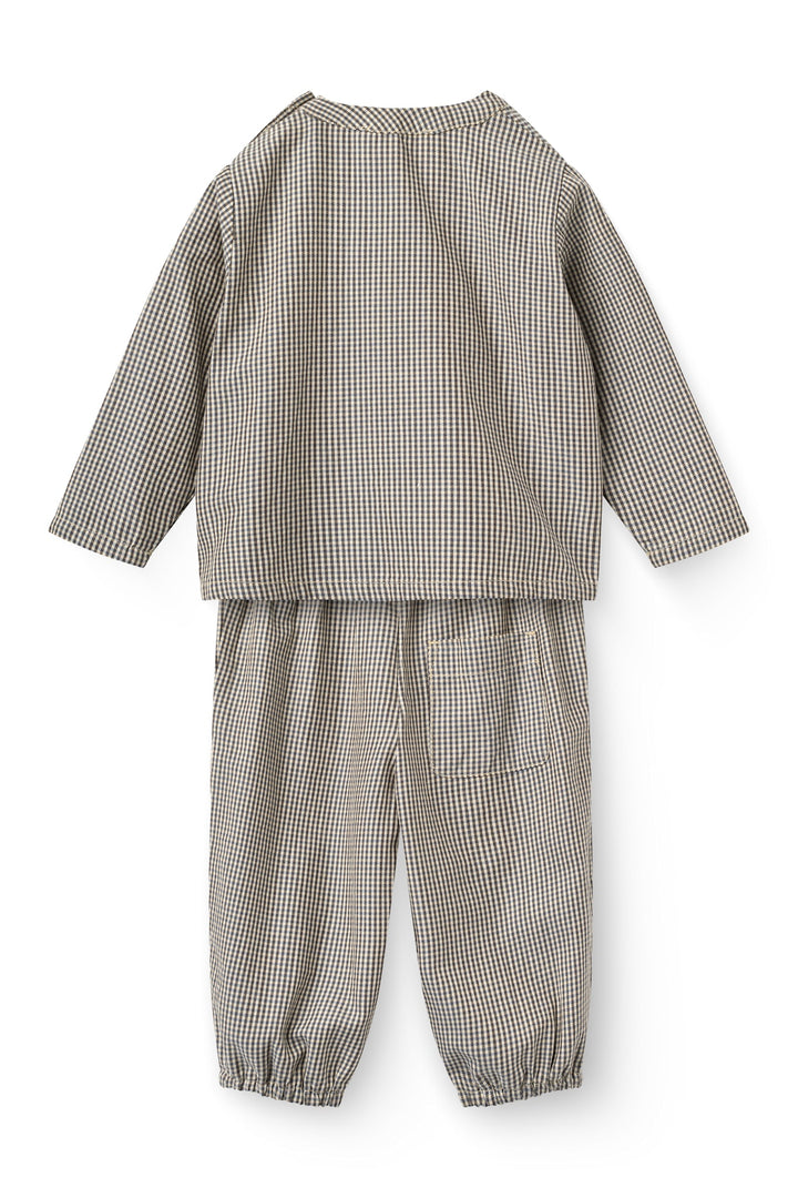 Ternet Baby Sæt m. Skjorte & Bukser - Brown/Sky Check Comb.