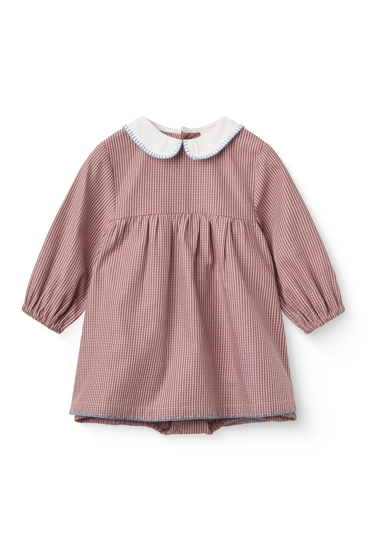 Ternet Romperkjole m Krave - Winter Rose Check Comb.
