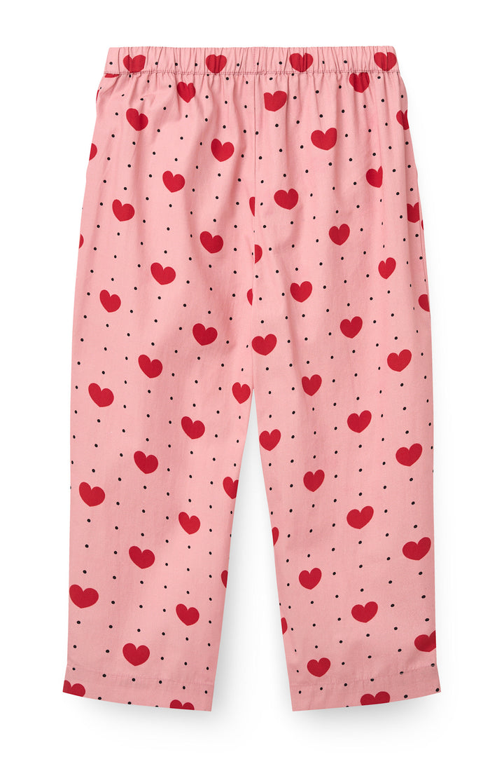 Bukser m. Sløjfe & Hjerte Print - Heart Aop