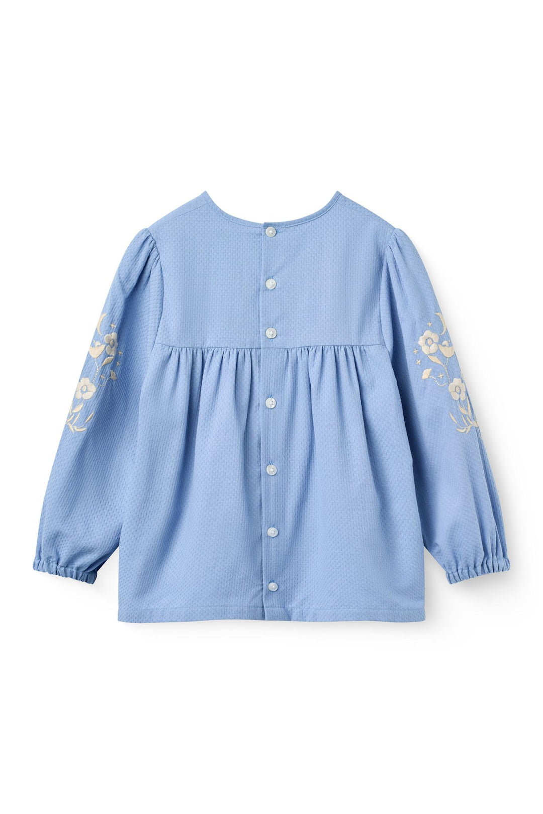 L/Æ Bluse m. Broderi - Endless Blue