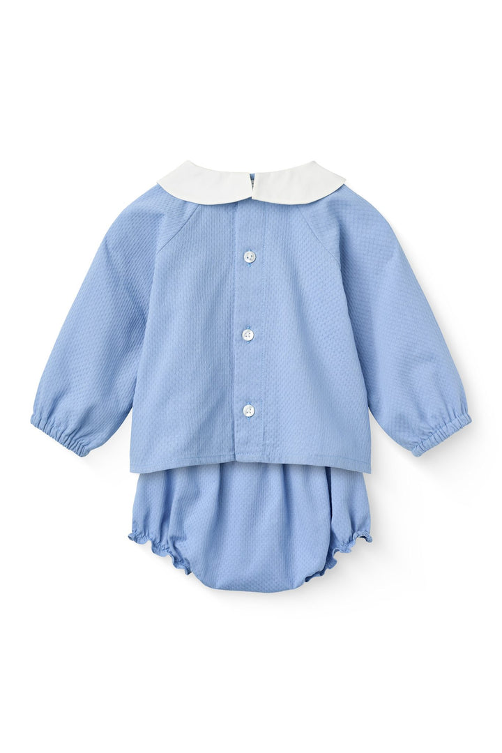 Baby Sæt m. Skjortebluse & Bloomers - Endless Blue