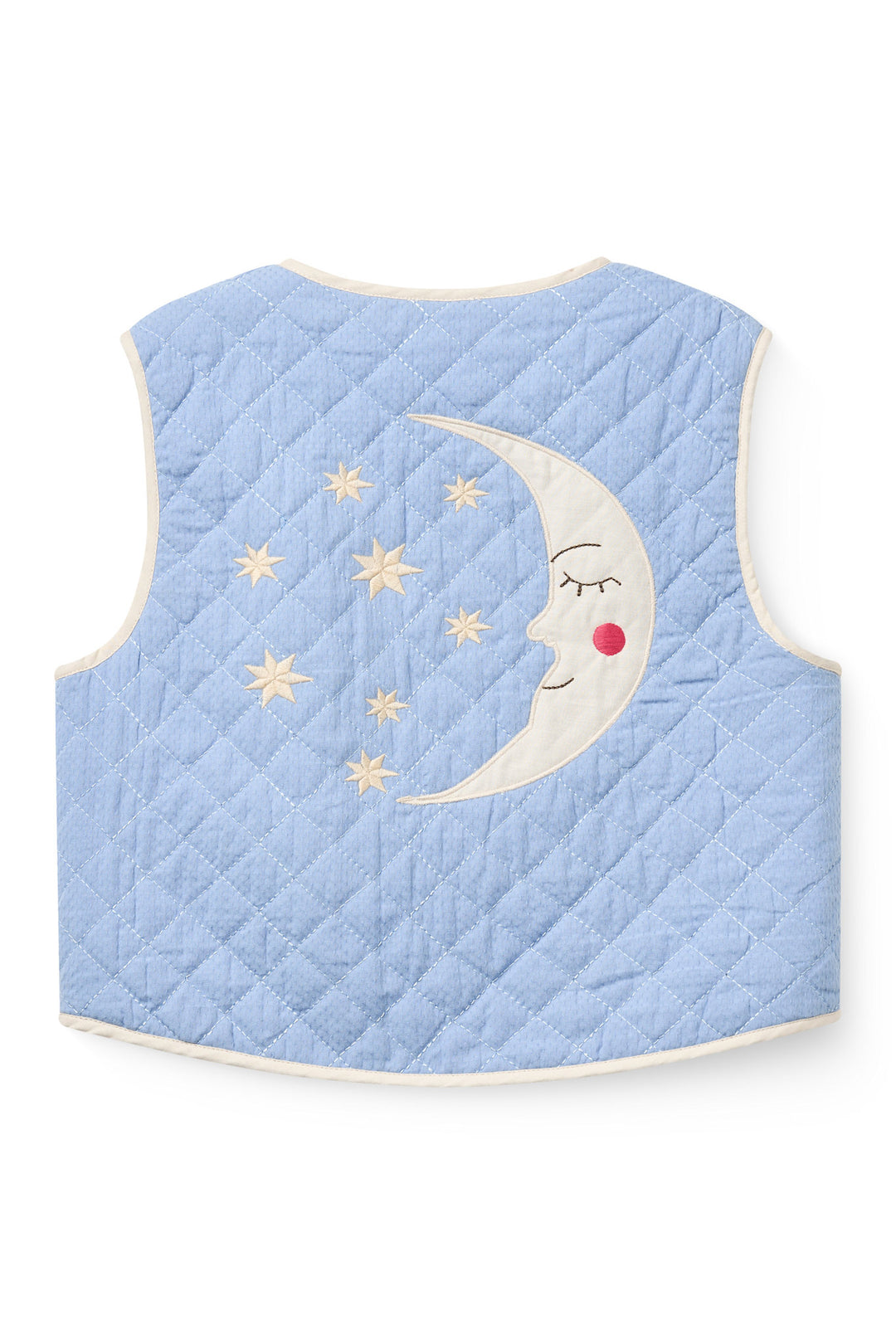 Quiltvest m. Måne & Stjerne Broderi - Endless Blue