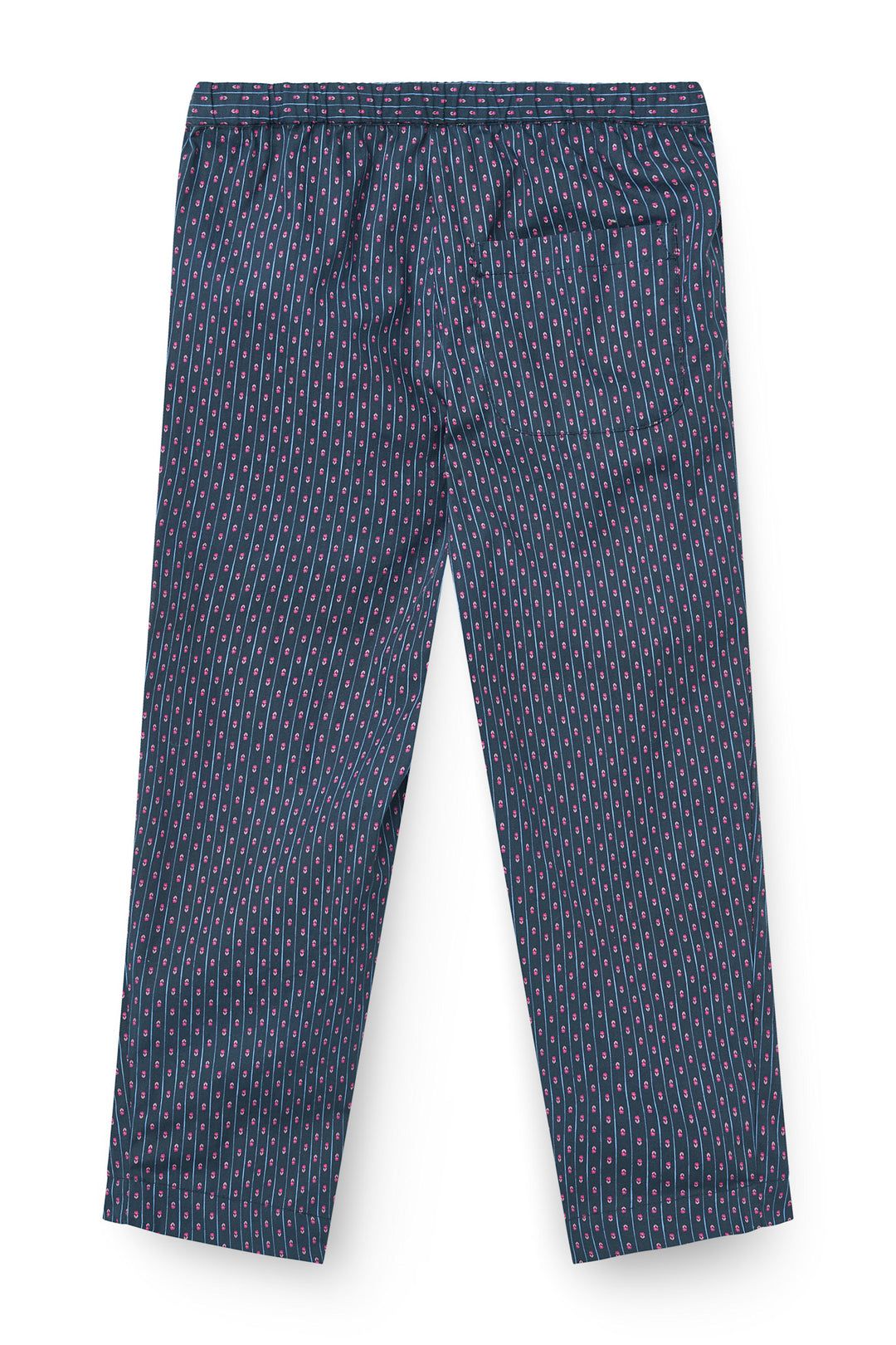 Printet Bukser m. Justerbar Talje & Lommer - Navy Flower Aop