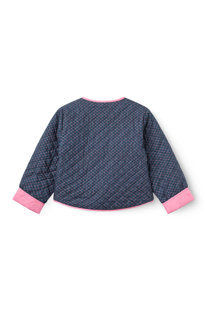 Printet Quiltjakke - Navy Flower Aop