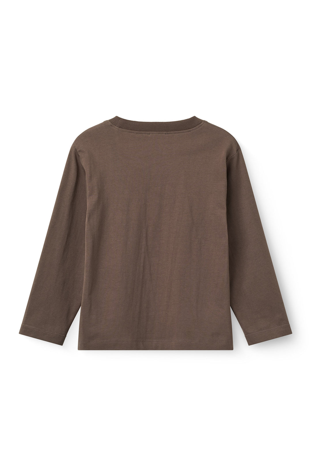 L/Æ T-Shrit m. Broderi - Dk. Brown