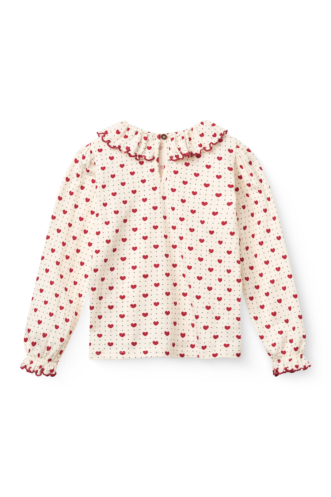 Bluse m. Flæse Krave - Heart Comb.