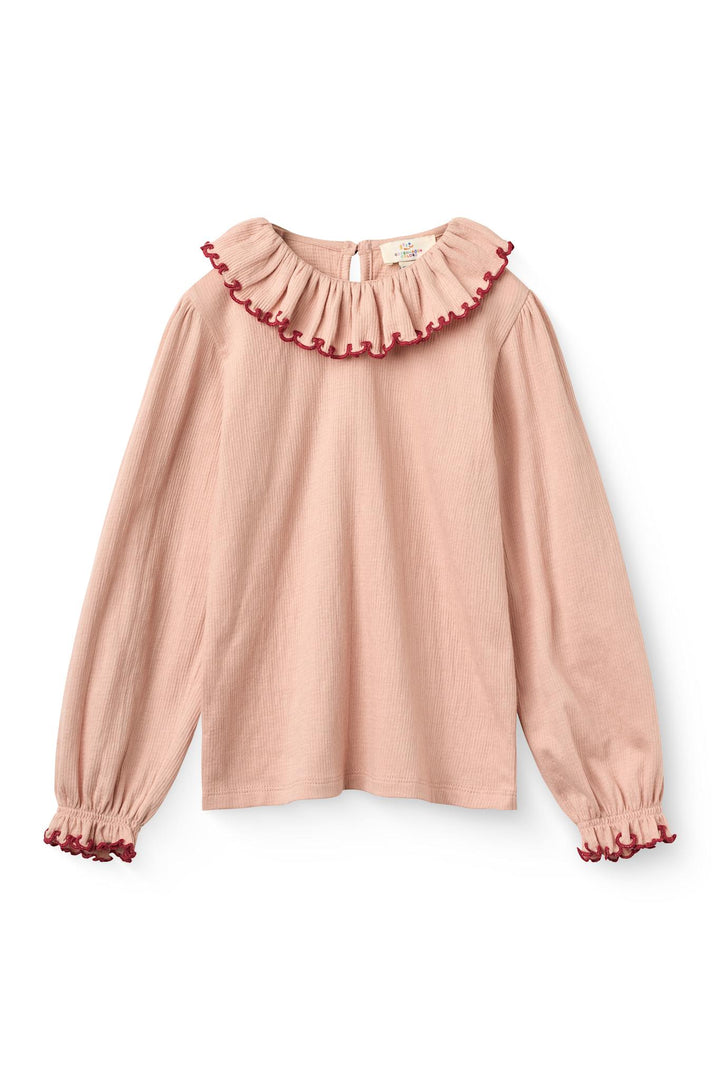 Bluse m. Flæse Krave - Mellow Rose Comb.