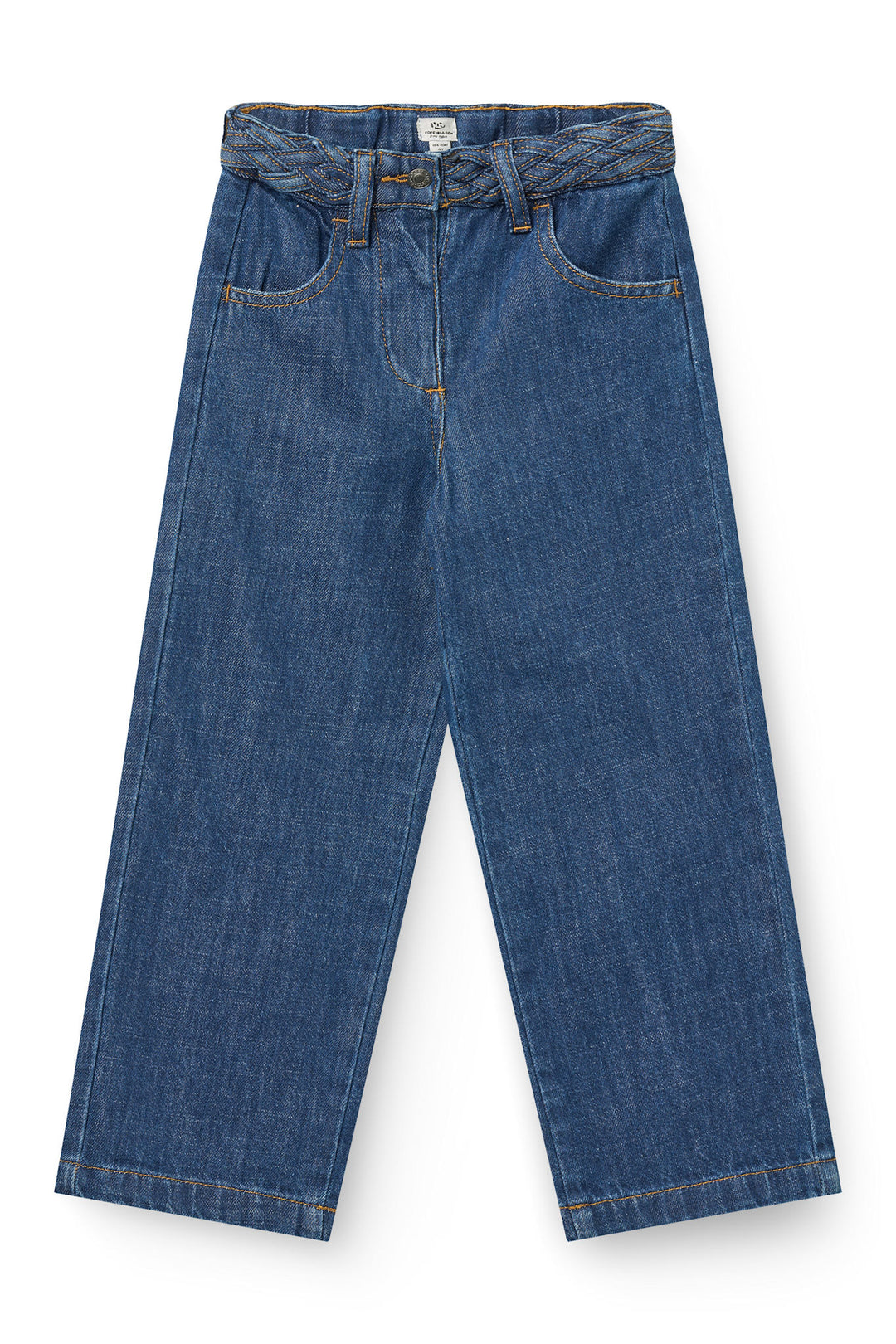Denim Jeans m. Flettet Talje – Wide Fit - Indigo Blue Wash