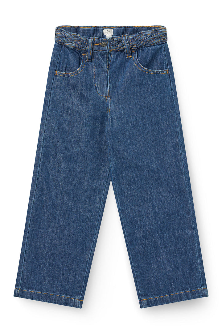 Denim Jeans m. Flettet Talje – Wide Fit - Indigo Blue Wash