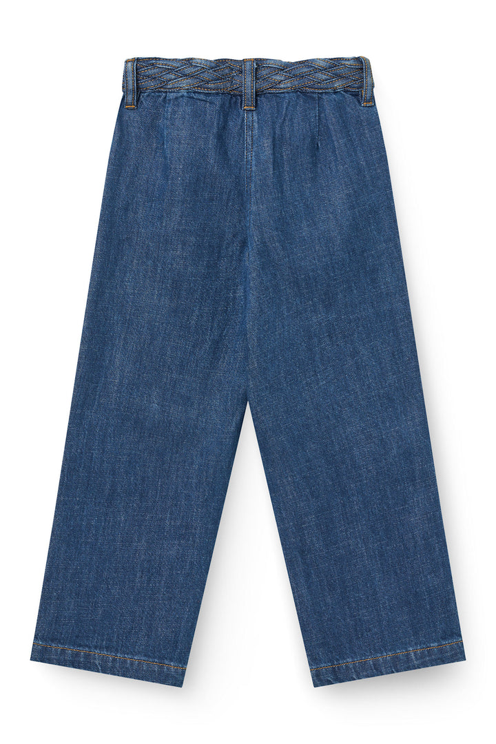 Denim Jeans m. Flettet Talje – Wide Fit - Indigo Blue Wash