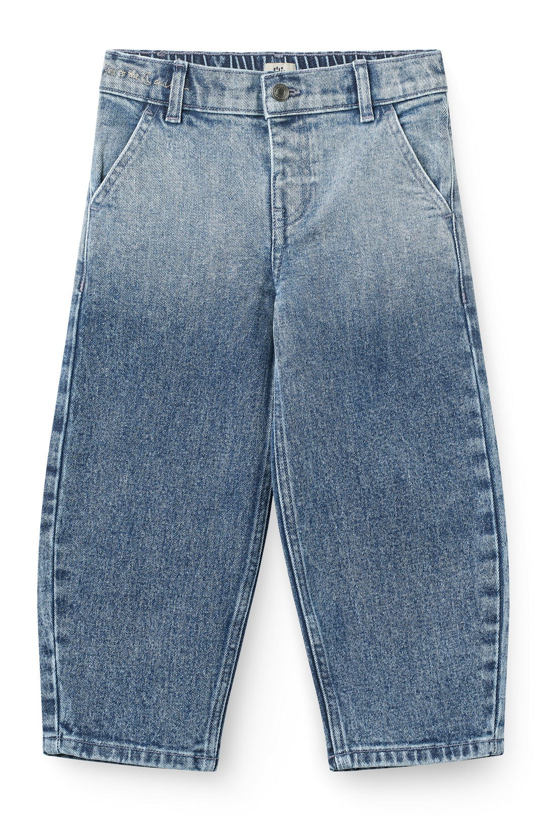 Økologiske Ballon Denim Bukser m. Hjerte Baglommer - Block Spray