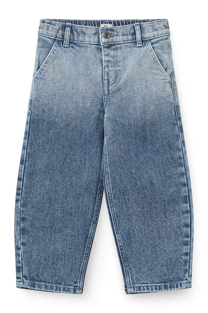 Økologiske Ballon Denim Bukser m. Hjerte Baglommer - Block Spray