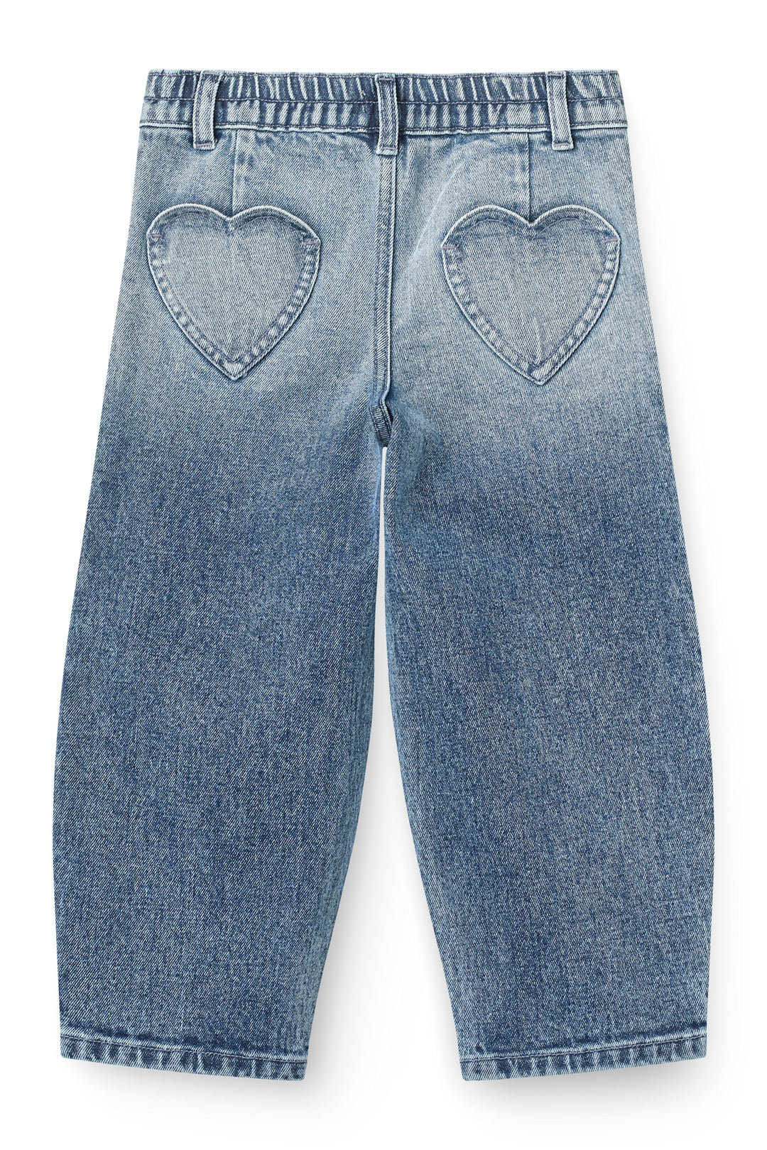 Økologiske Ballon Denim Bukser m. Hjerte Baglommer - Block Spray