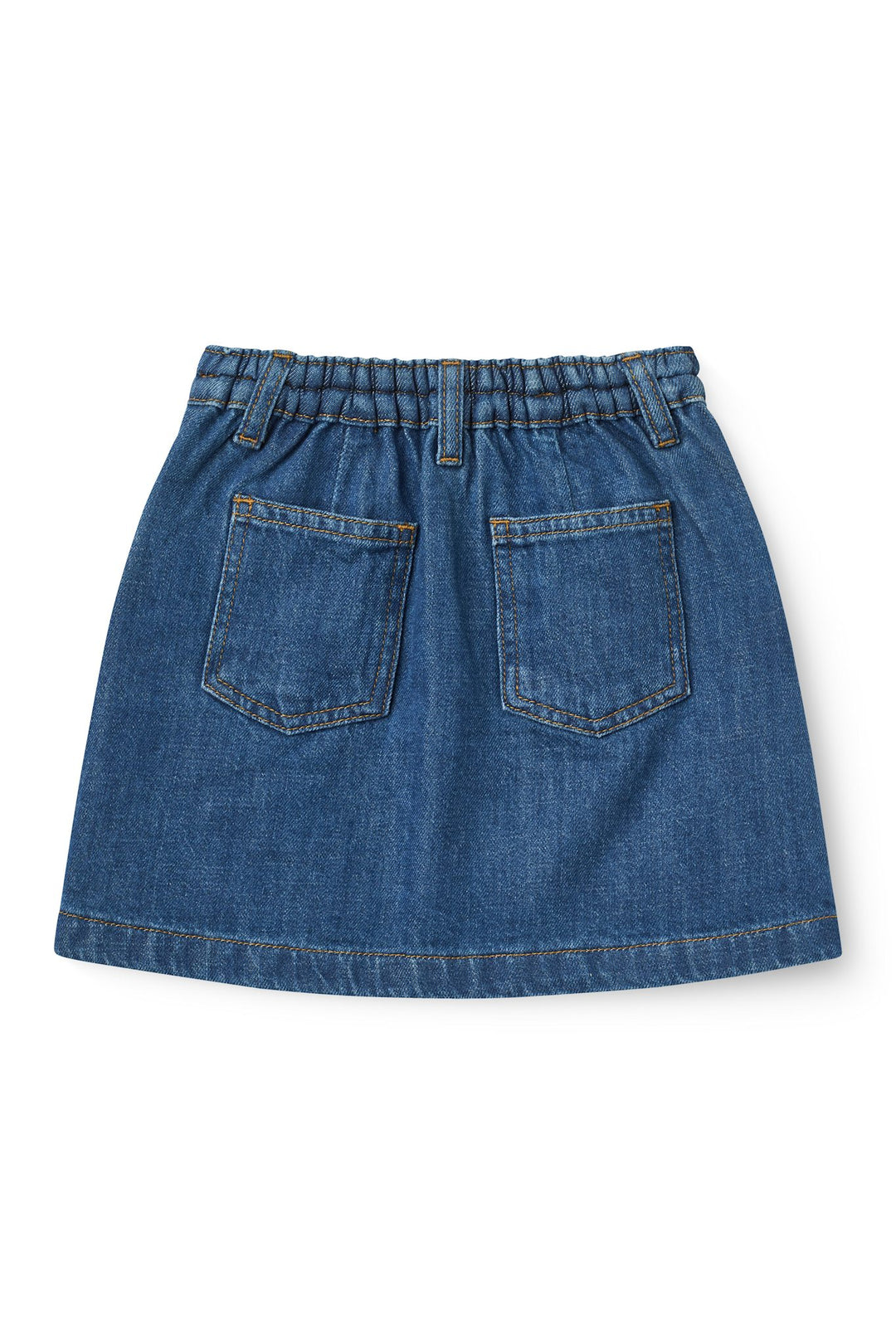 Denimnederdel m. Flettede Detaljer - Indigo Blue Wash