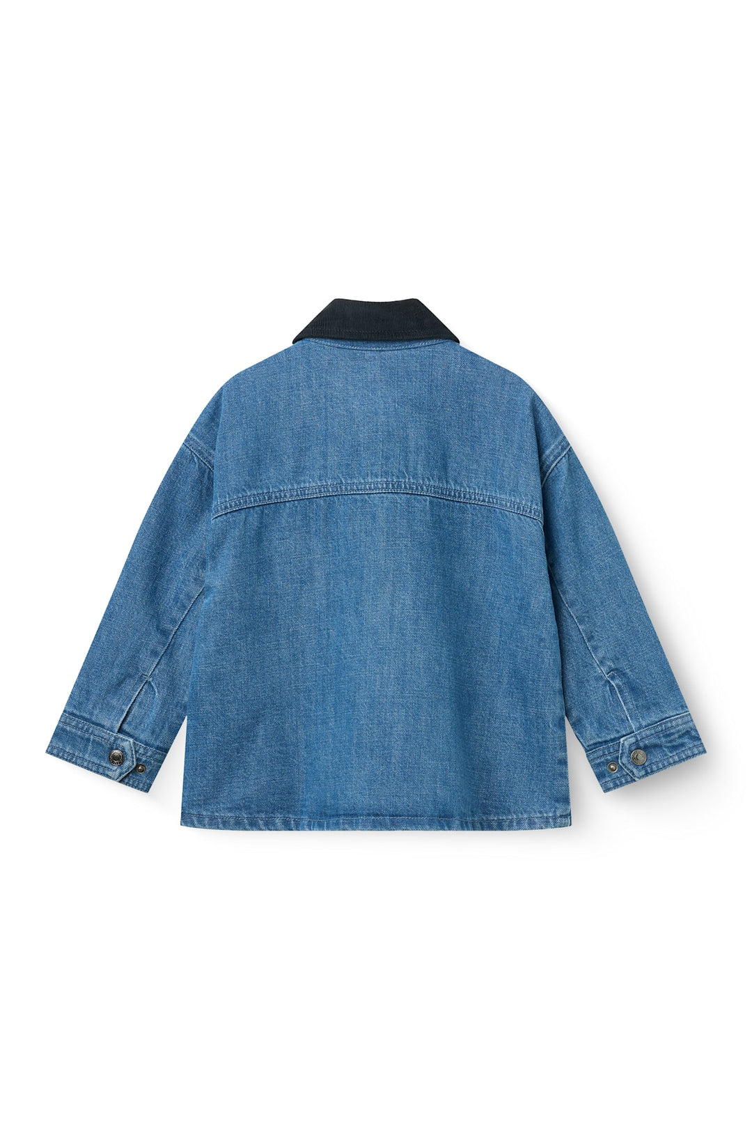 Denim Jakke m. Lining & Fløjls Krave - Indigo Blue Washed w. Navy Blazer Corduroy