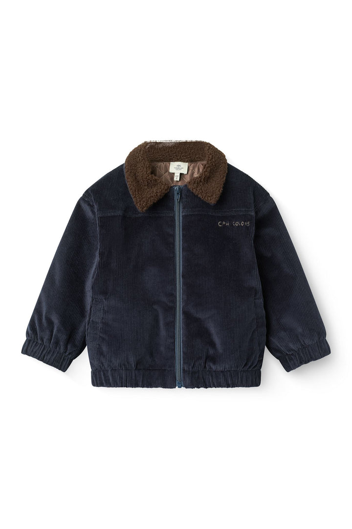 Fløjls Bomberjakke - Navy