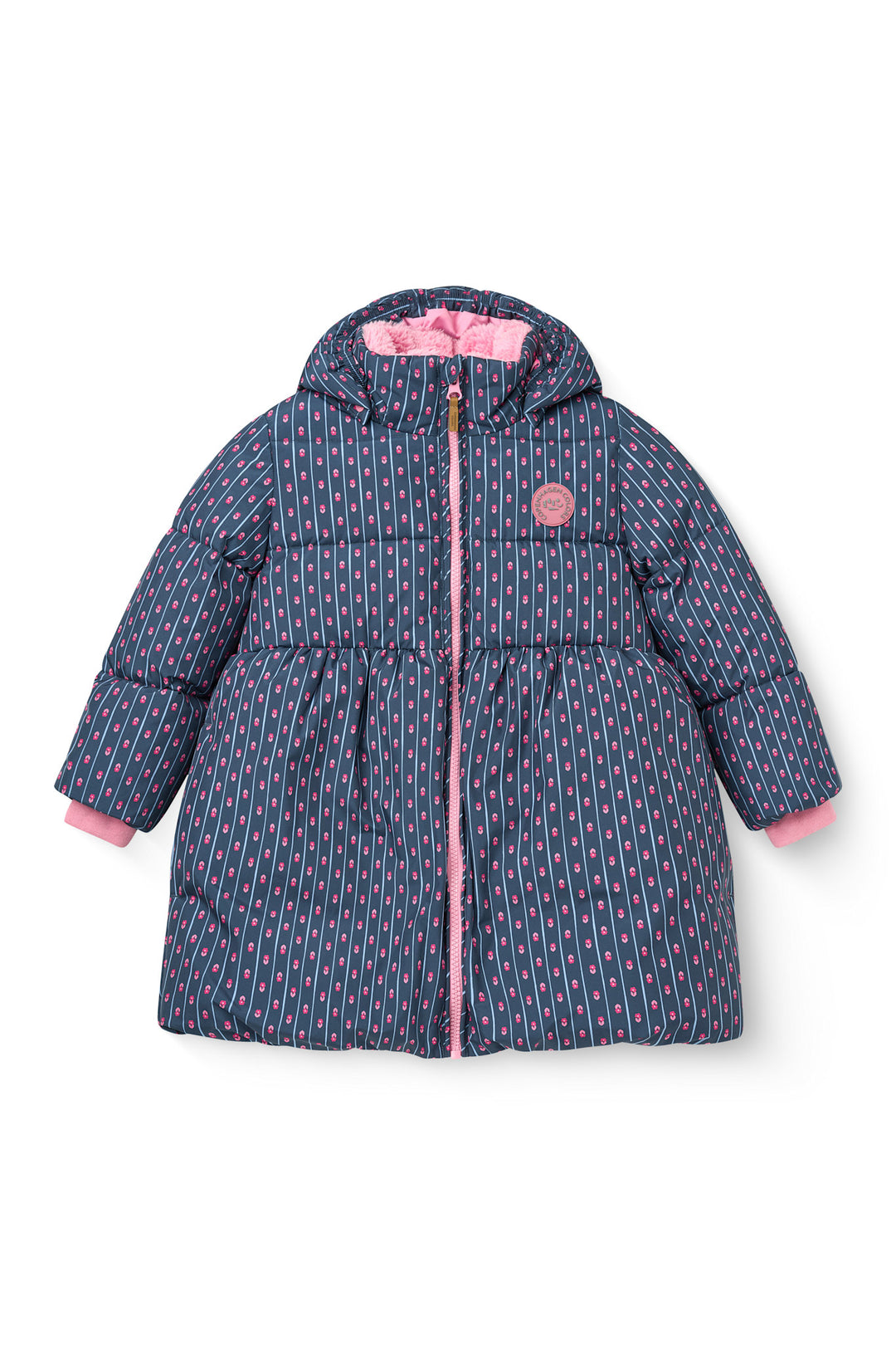 Dynejakke Lang - Navy Flower Aop