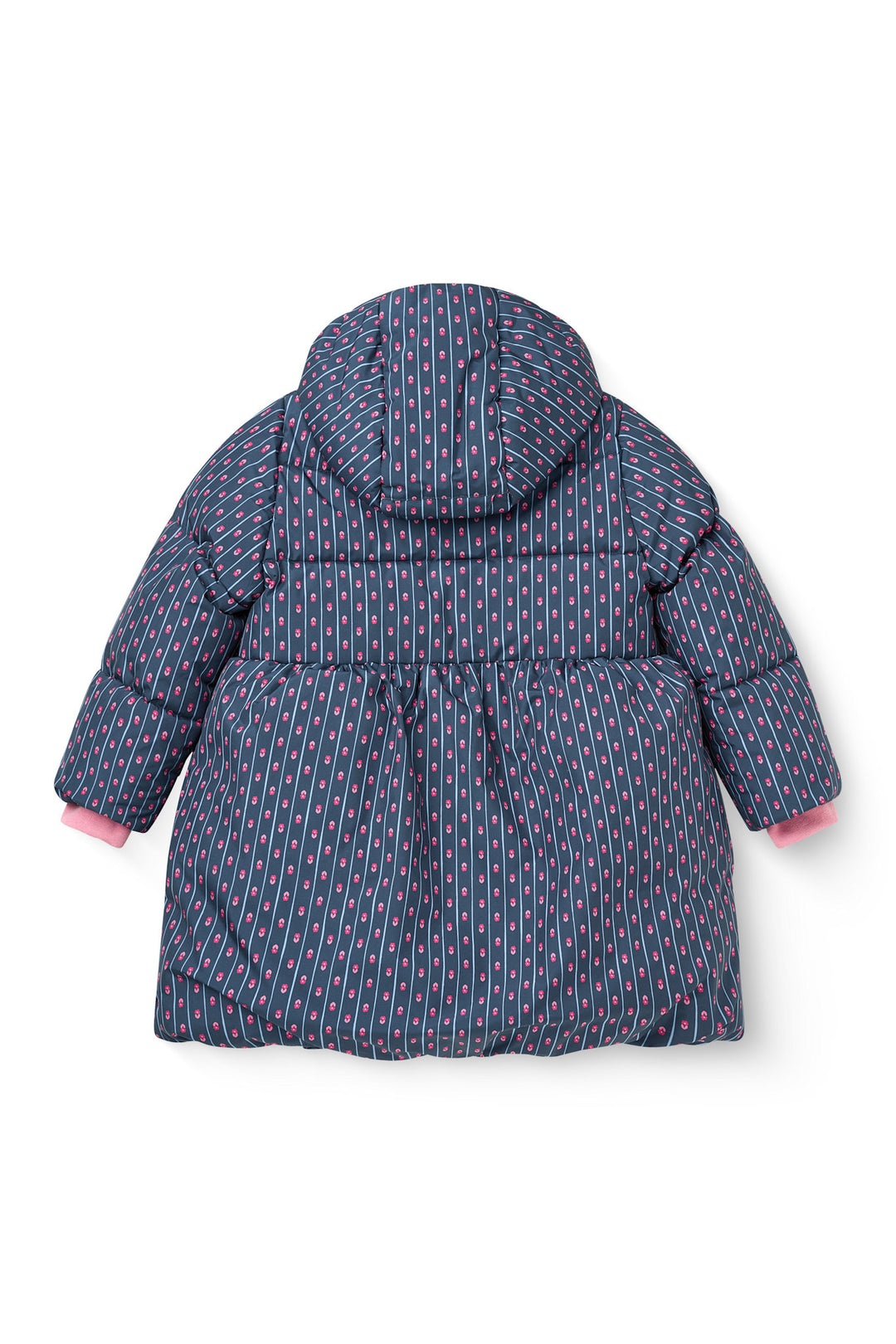 Dynejakke Lang - Navy Flower Aop