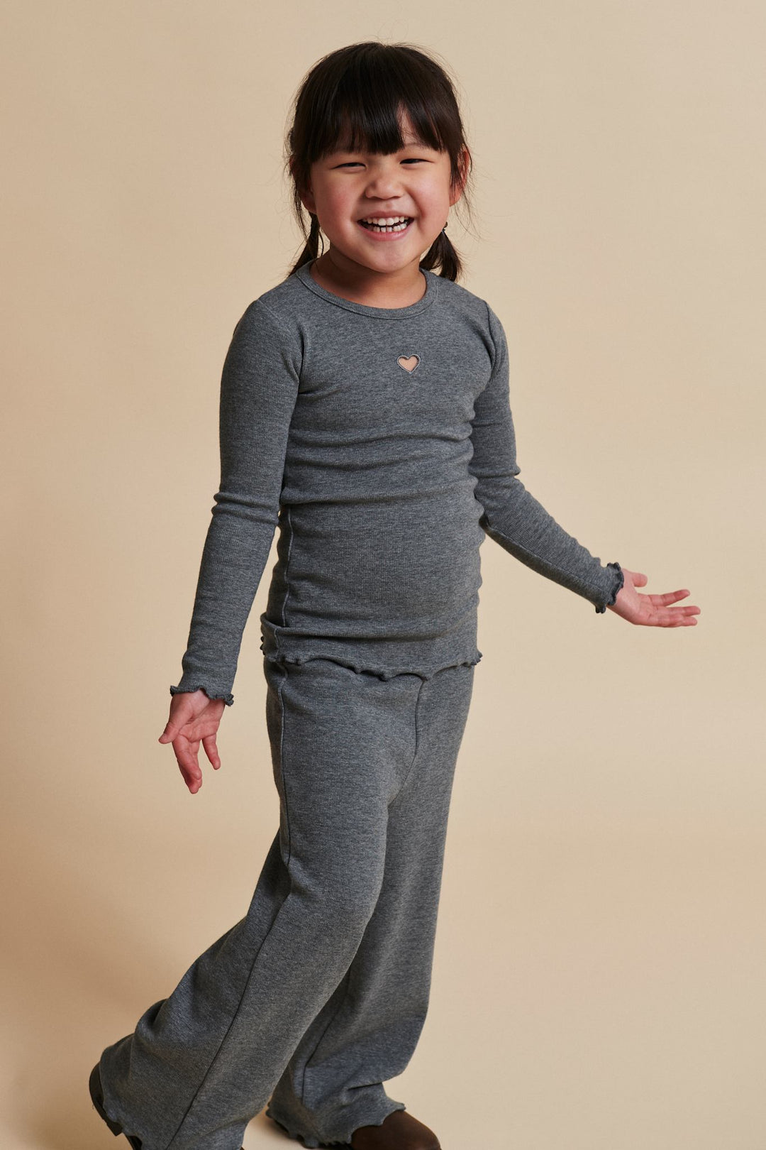 MODAL RIB BUKSER - GREY MEL