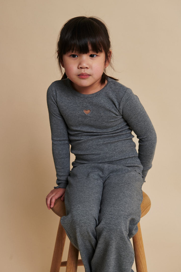 MODAL RIB T-SHIRT M. BRODERI - GREY MEL