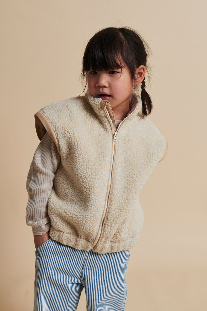 TEDDY JAKKE M AFTAGELIGE ÆRMER - CREAM COMB.