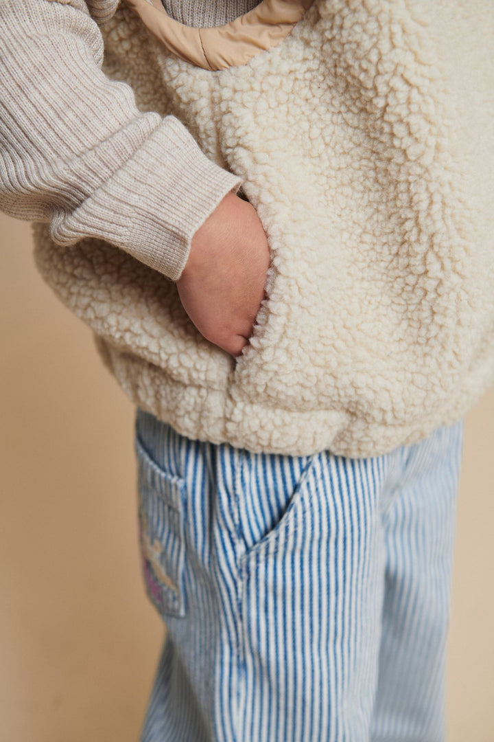 TEDDY JAKKE M AFTAGELIGE ÆRMER - CREAM COMB.