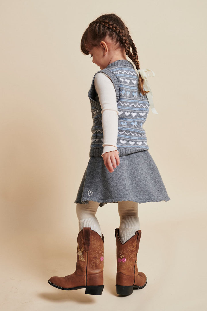 CASHMERE NEDERDEL M. BRODERI - GREY MEL