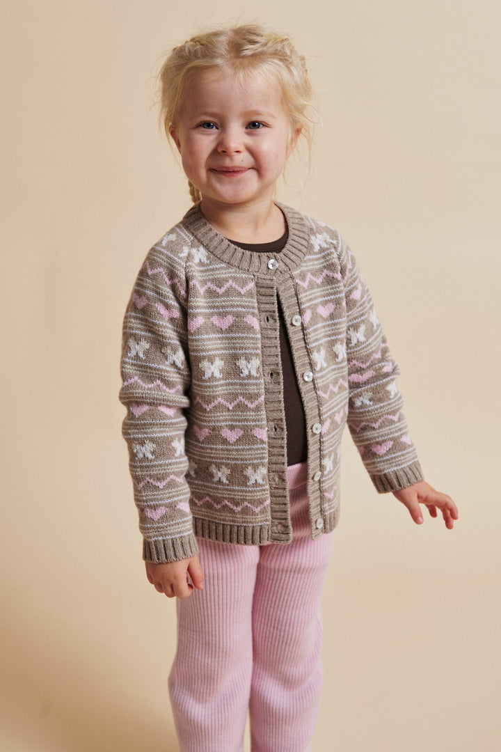 CASHMERE CARDIGAN M MØNSTER - SAND COMB.
