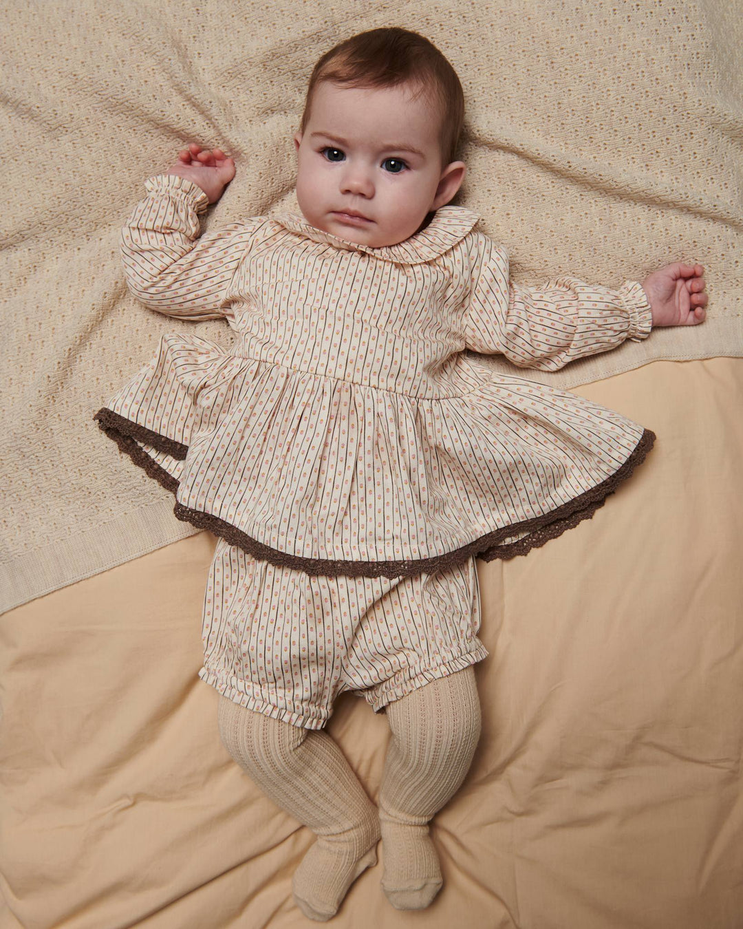 Printet Baby Sæt - Sand Flower Print