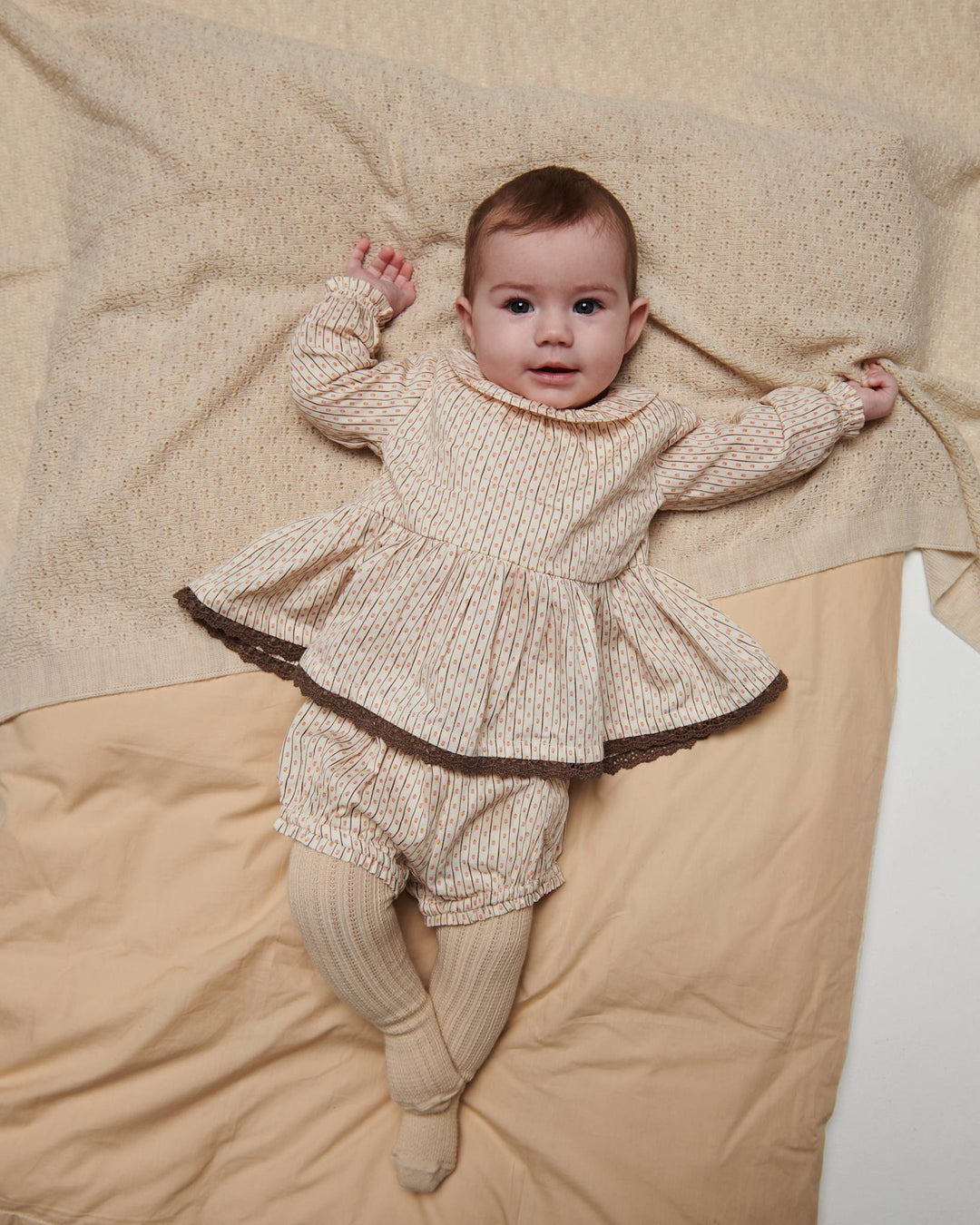 Printet Baby Sæt - Sand Flower Print