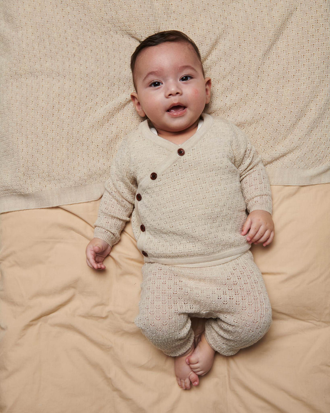 Merino Baby Bukser - PALE CREAM MELANGE