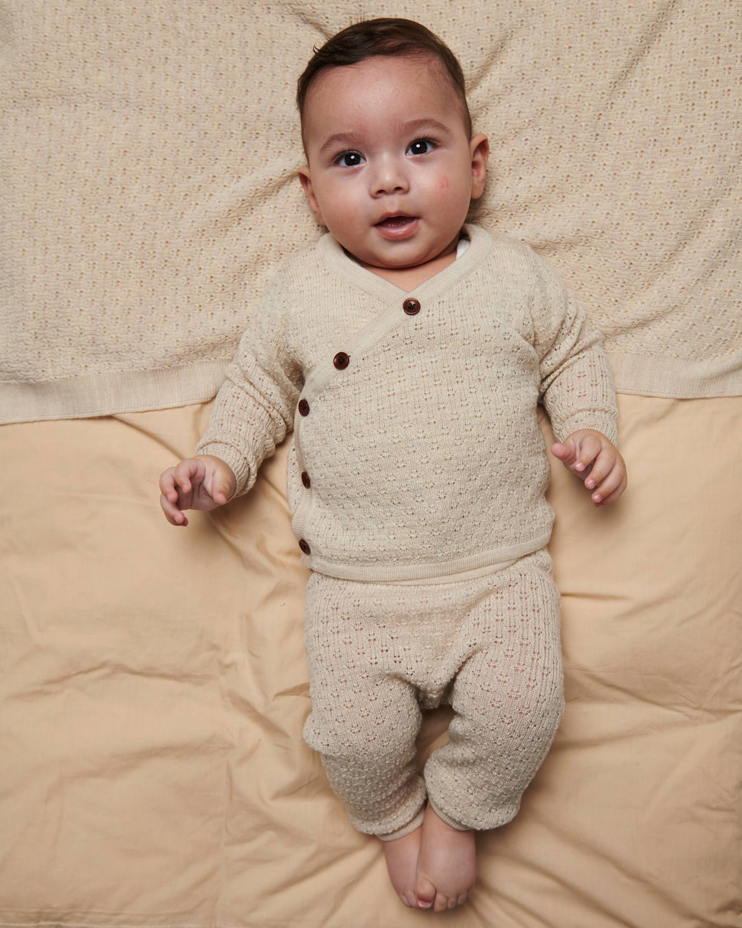 Merino Baby Bukser - PALE CREAM MELANGE