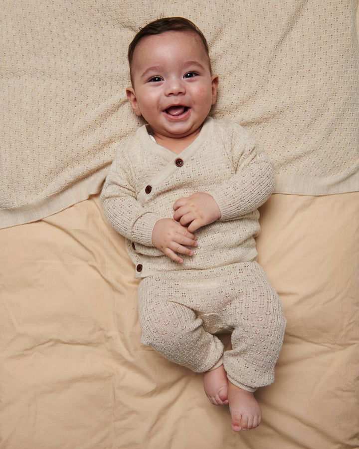 Merino Baby Bukser - PALE CREAM MELANGE