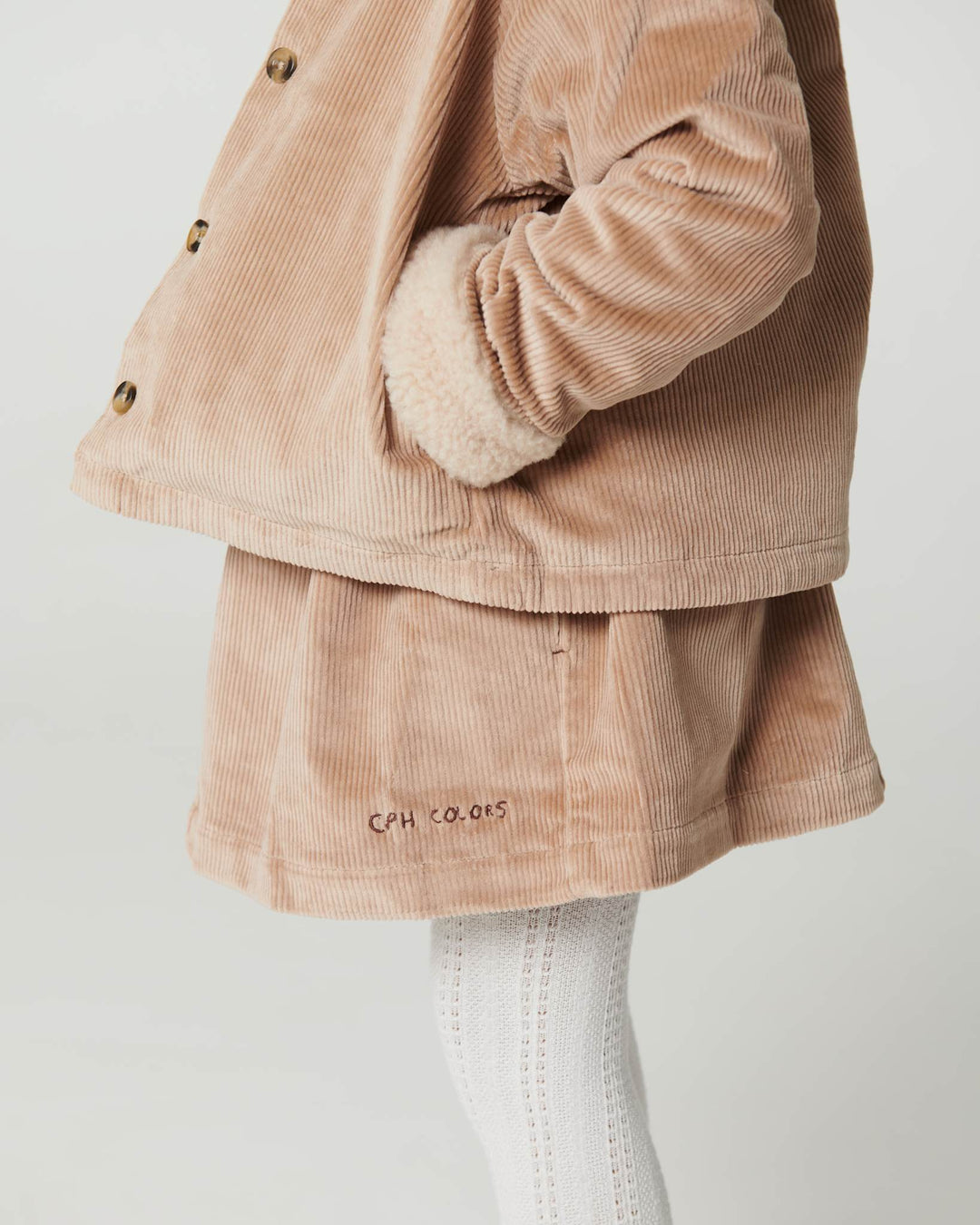 Fløjlsnederdel - Beige