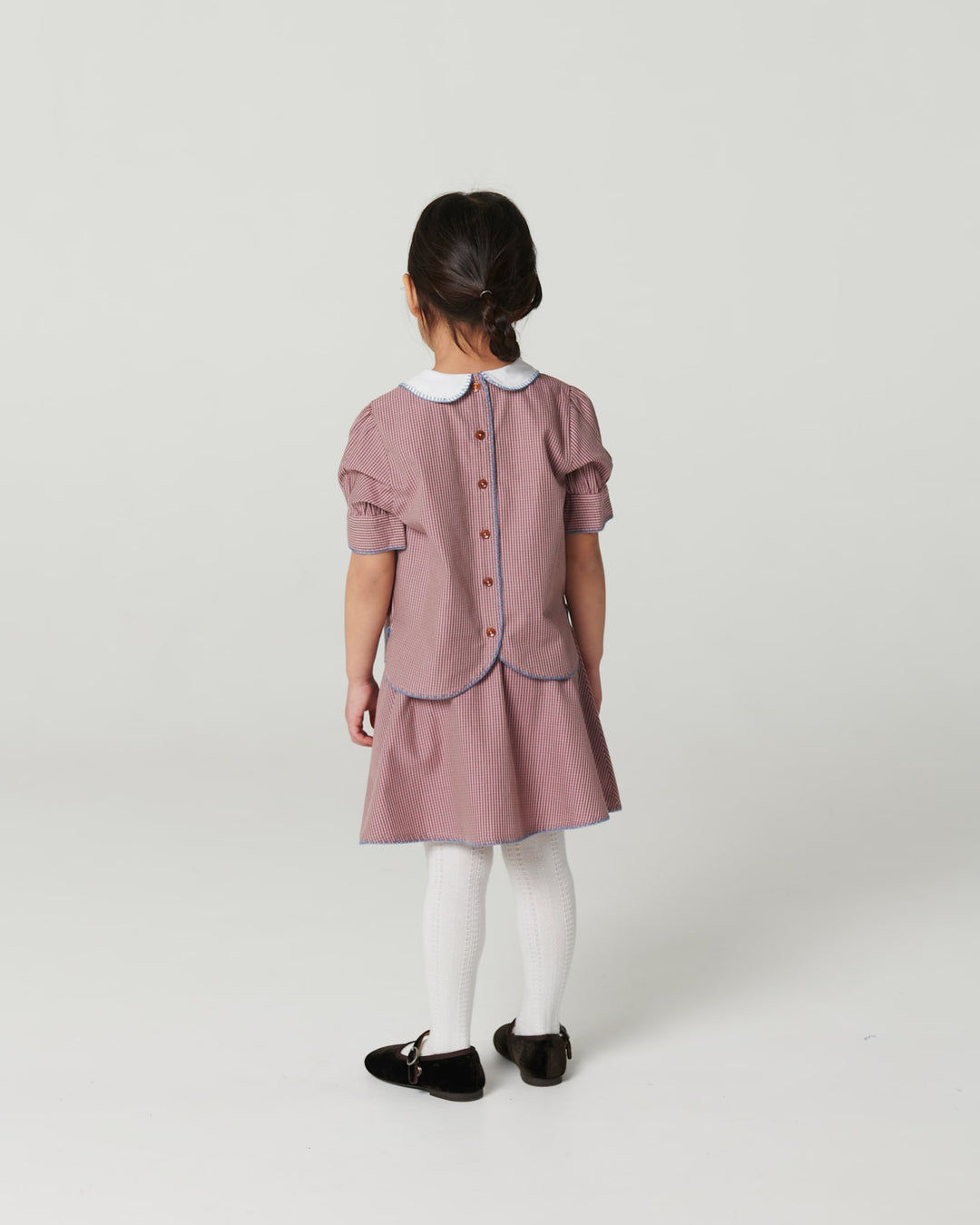 Ternet Sæt m. Bluse & Nederdel - Winter Rose Check Comb.