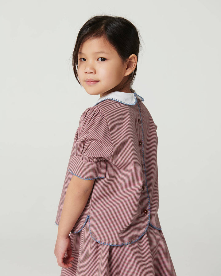 Ternet Sæt m. Bluse & Nederdel - Winter Rose Check Comb.