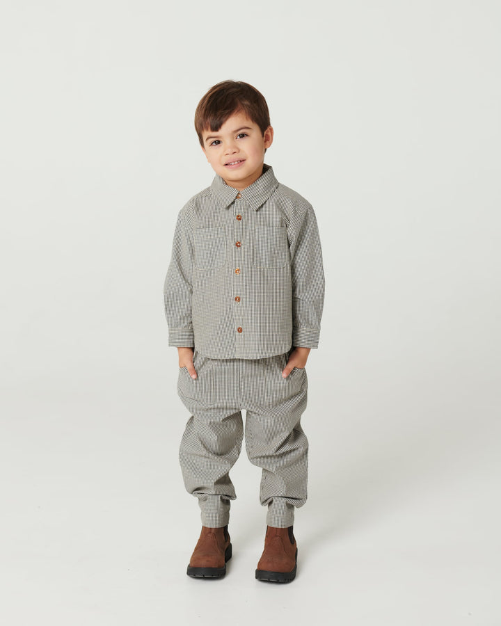 Ternet bukser m. justerbar talje - ENDLESS BLUE/BROWN CHECK COMB