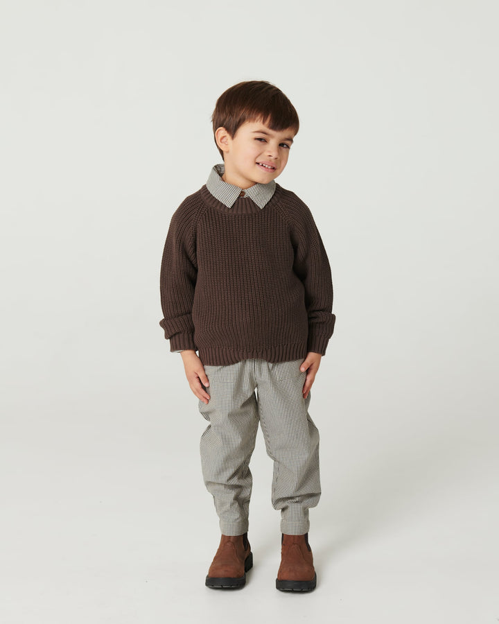 Ternet bukser m. justerbar talje - ENDLESS BLUE/BROWN CHECK COMB