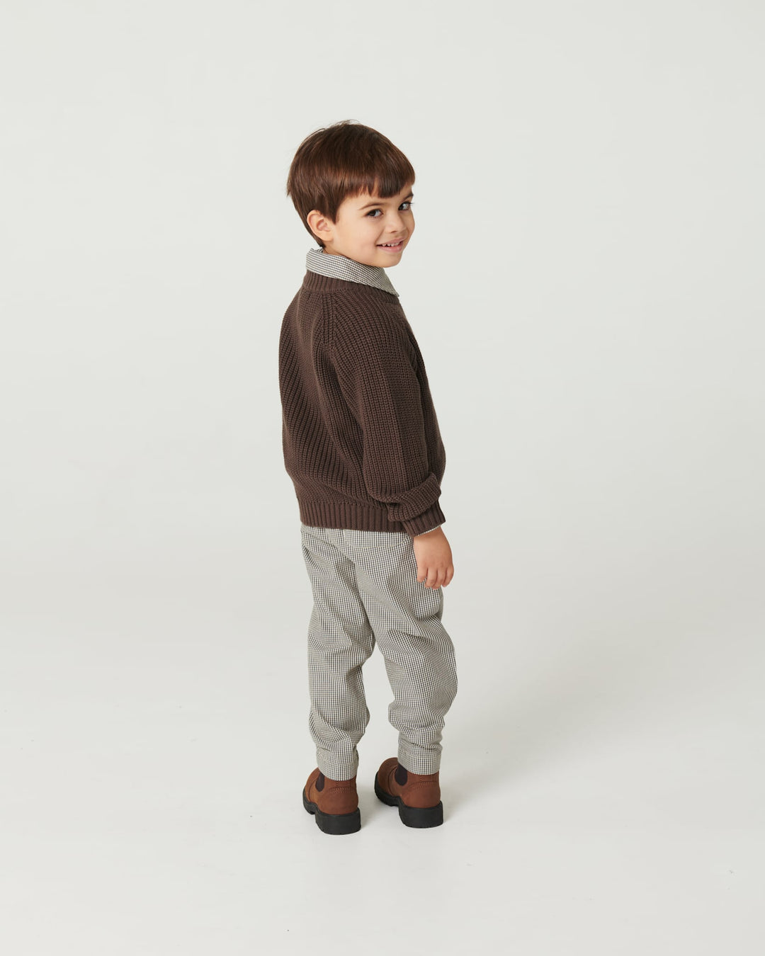 Ternet bukser m. justerbar talje - ENDLESS BLUE/BROWN CHECK COMB