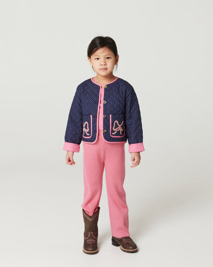 Rib Bukser med Vidde i Merinould - Blossom Pink