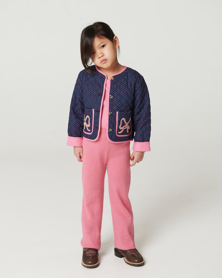 Rib Bukser med Vidde i Merinould - Blossom Pink