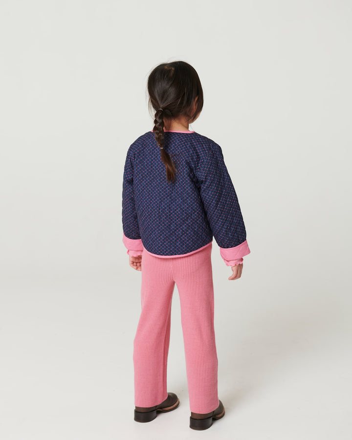 Rib Bukser med Vidde i Merinould - Blossom Pink