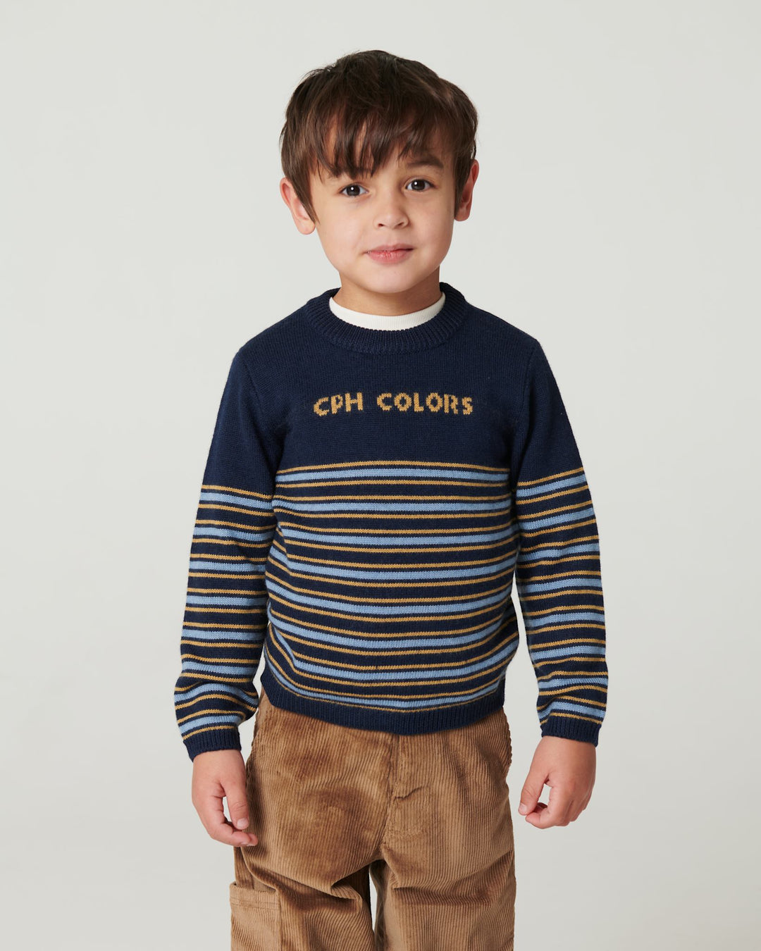 Merino Striketrøje - Navy Comb.