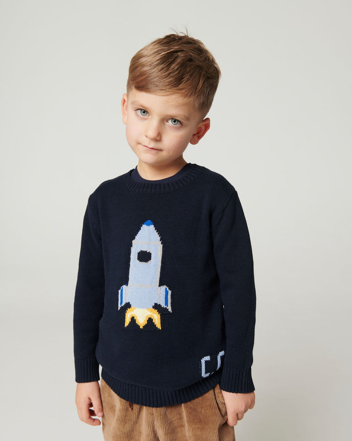 Striktrøje m. Motiv - Navy Rocket Comb.