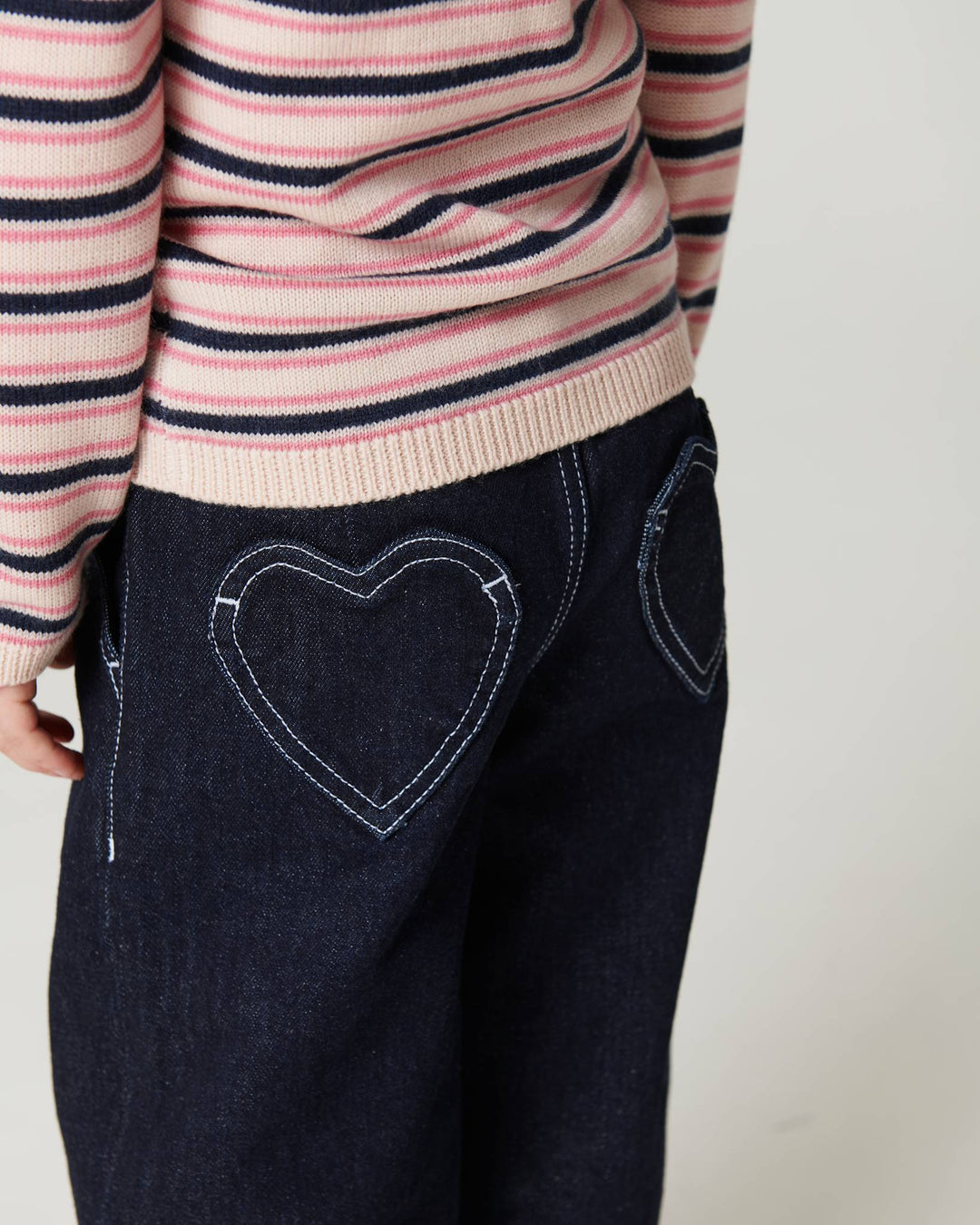 Økologiske Ballon Denim Bukser m. Hjerte Baglommer - Raw Denim