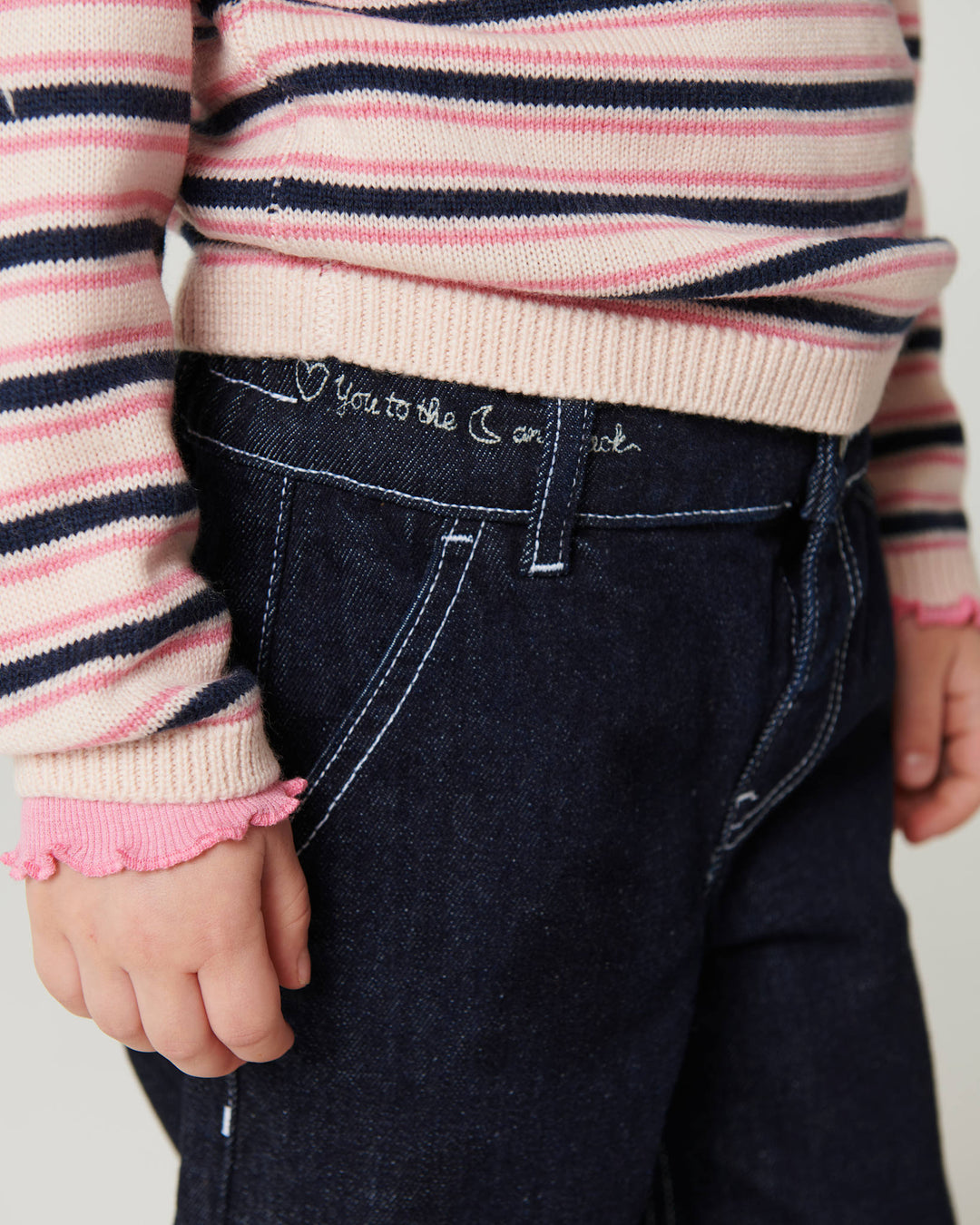 Økologiske Ballon Denim Bukser m. Hjerte Baglommer - Raw Denim