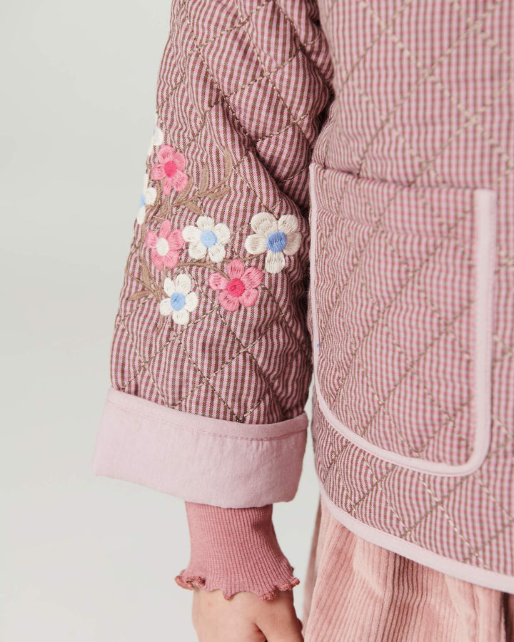 Ternet Quiltjakke m. Broderi - Winter Rose Check Comb.